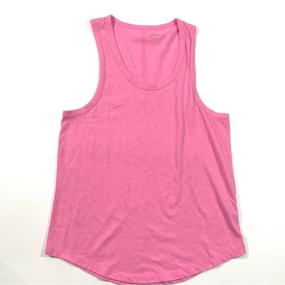 J Crew Longline Layering Tank Top Slub Cotton Pink Size Small
